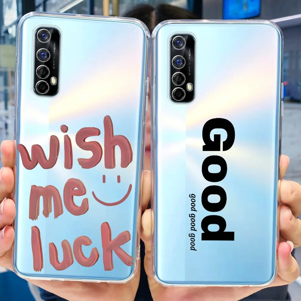 For Realme 7 RMX2155 Case Cute Cat Cartoon Astronaut TPU Soft Silicone Clear Cover For Oppo Realme 7 realme7 Phone Case Funda