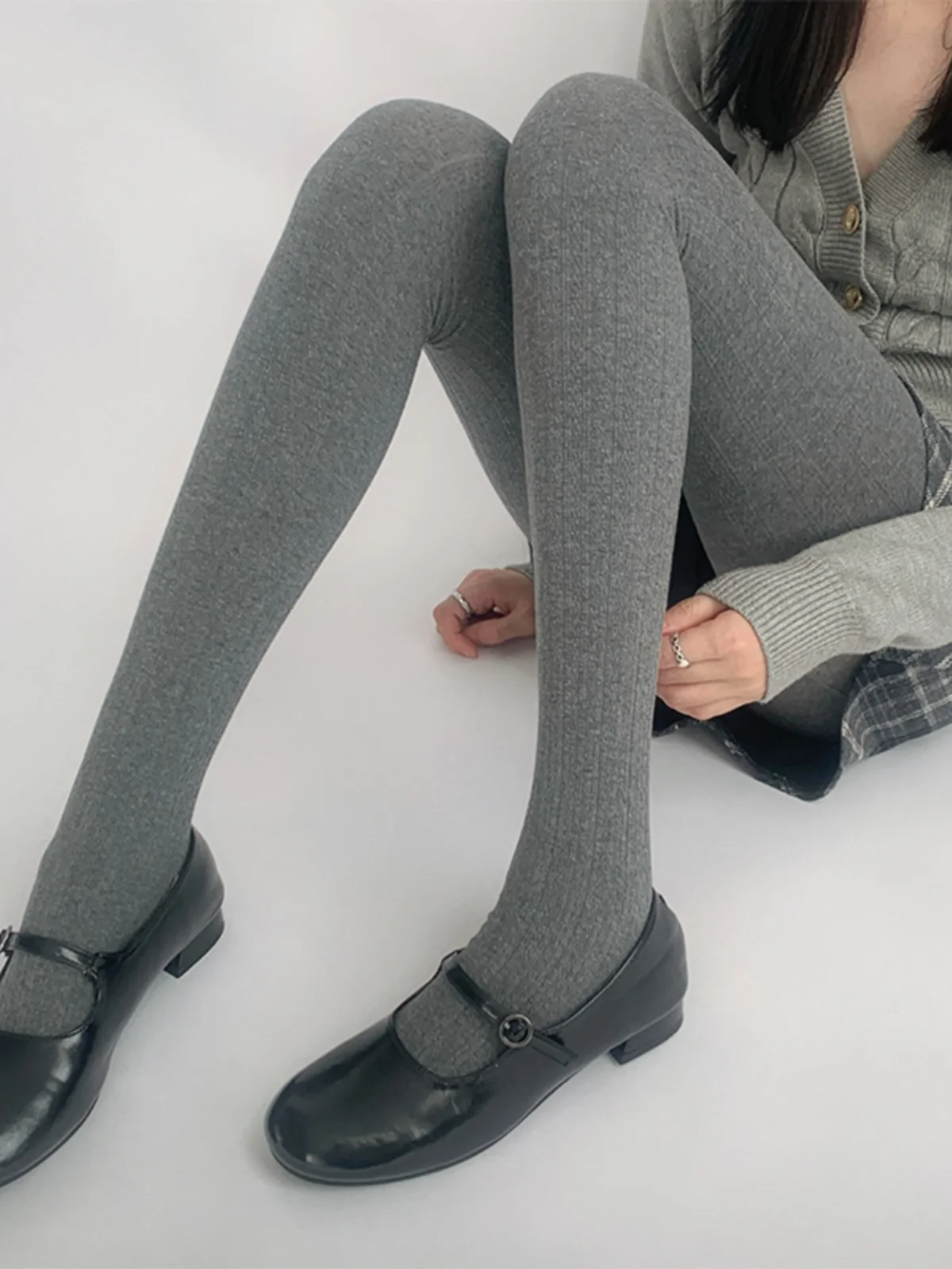 طماق النساء قيعان تقسم Sweatpants خفيفة الوزن البساطة البريدي الفتيات لينة بسط الأنثوية عيد الميلاد الدفء حفظ بطانة #1