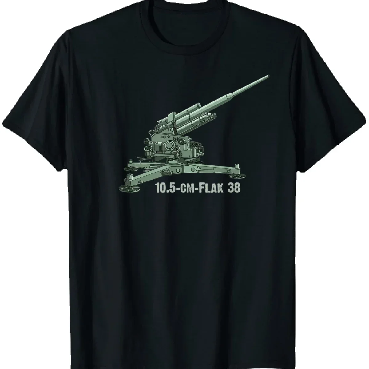 

10.5-cm-Flak 38 German Army WW2 Anti-aircraft Gun Diagram T-Shirt 100% Cotton O-Neck Short Sleeve Summer Casual Mens T-shirt