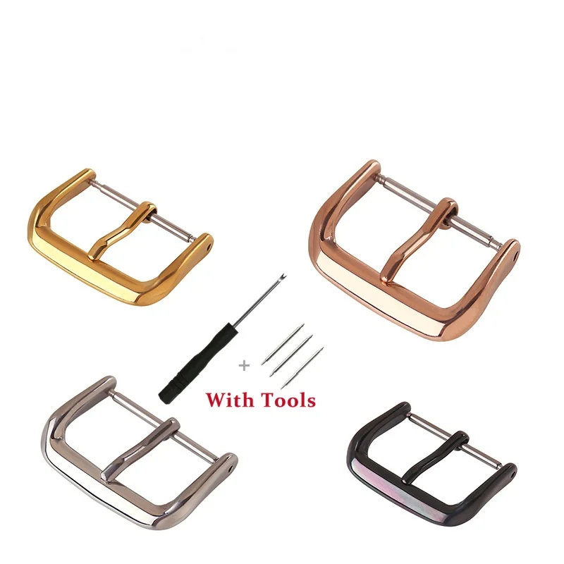 16mm 18mm 20mm 22mm 24mm 316L Stainless Steel Electroplating Vacuum Watch Buckle Clasp Replacement for Leather Watch Strap