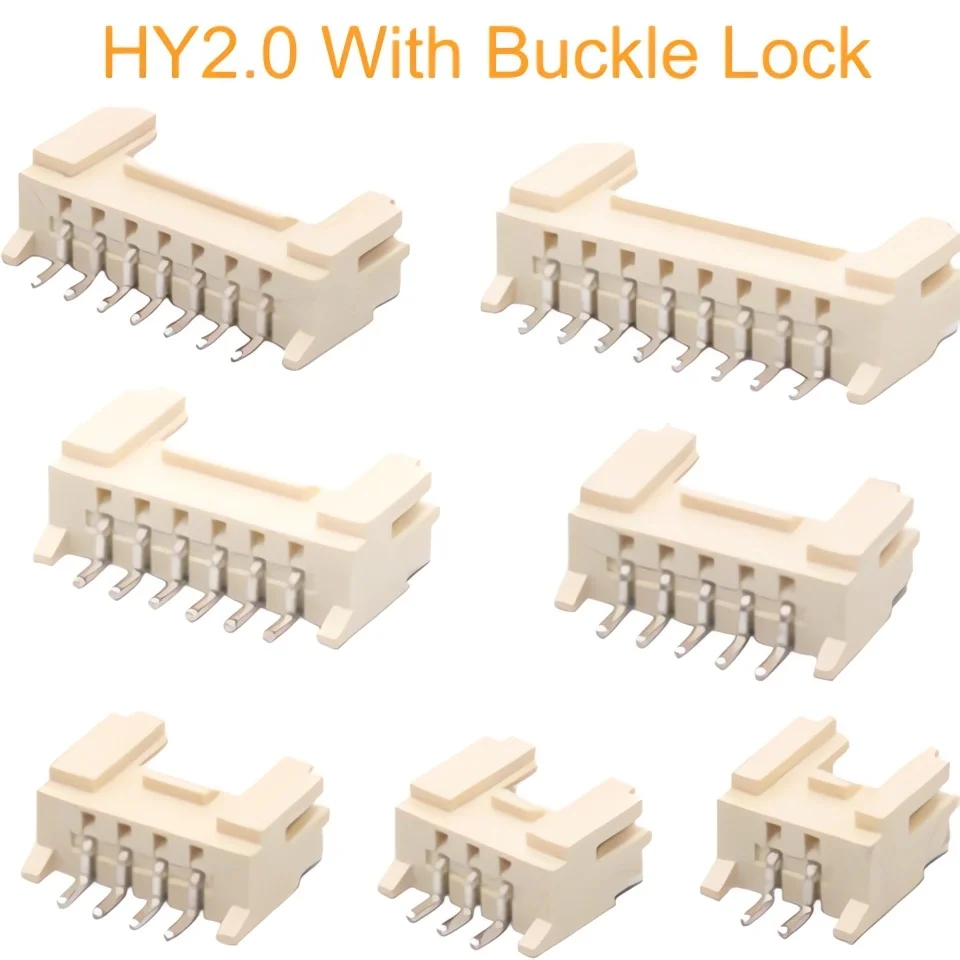 HY2.0 Connector 2.0mm Pitch Terminal Block with Locking Clip, 2P to 16P, for LED Strip, BMS, Smart Devices & Industrial Control