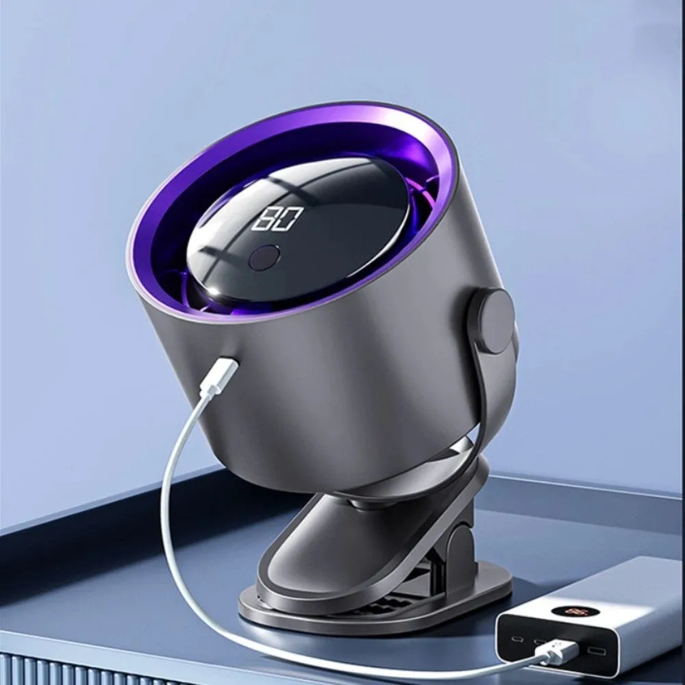 Display Screen Desktop Clip Fan Long Lasting Battery Low Noise Mini Fan Brushless Motor Flexible Clip Cooling Fan Home Use