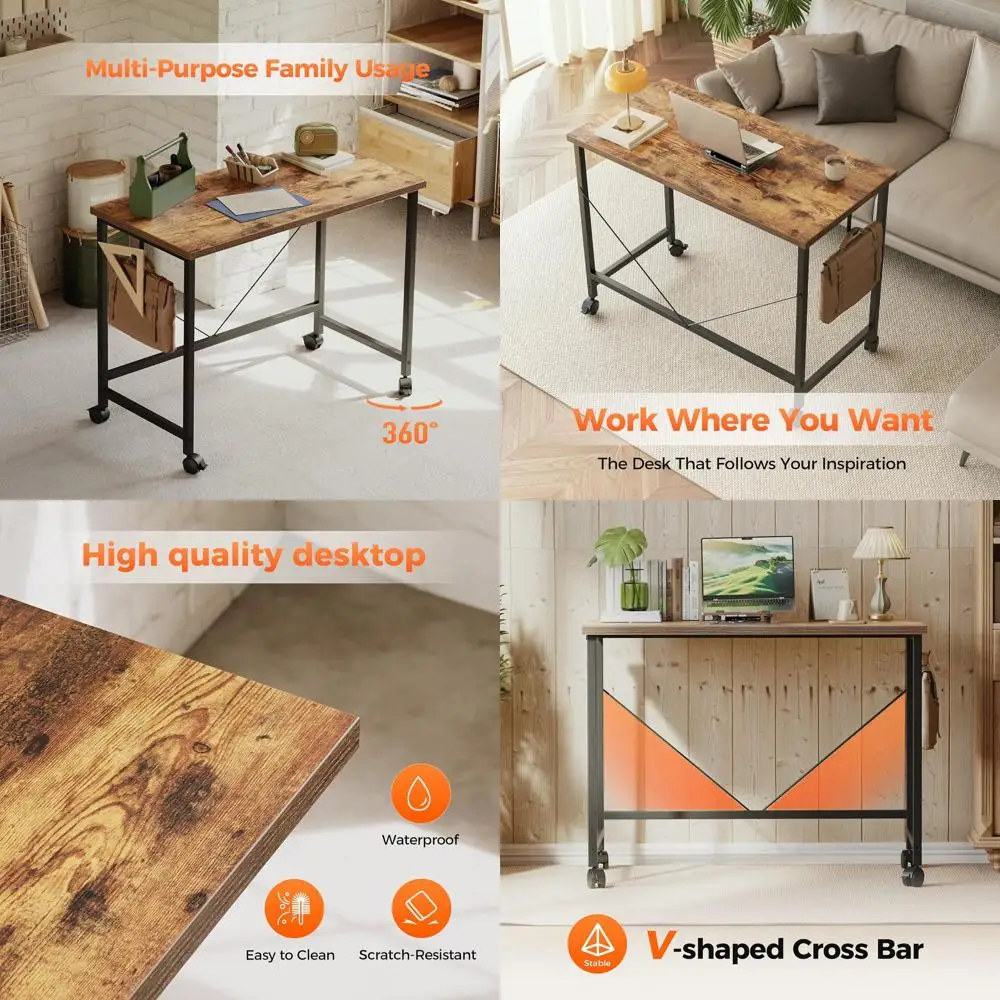 

Компактный передвижной стол для игр и домашнего офиса, идеально подходит для небольших помещений и учебы