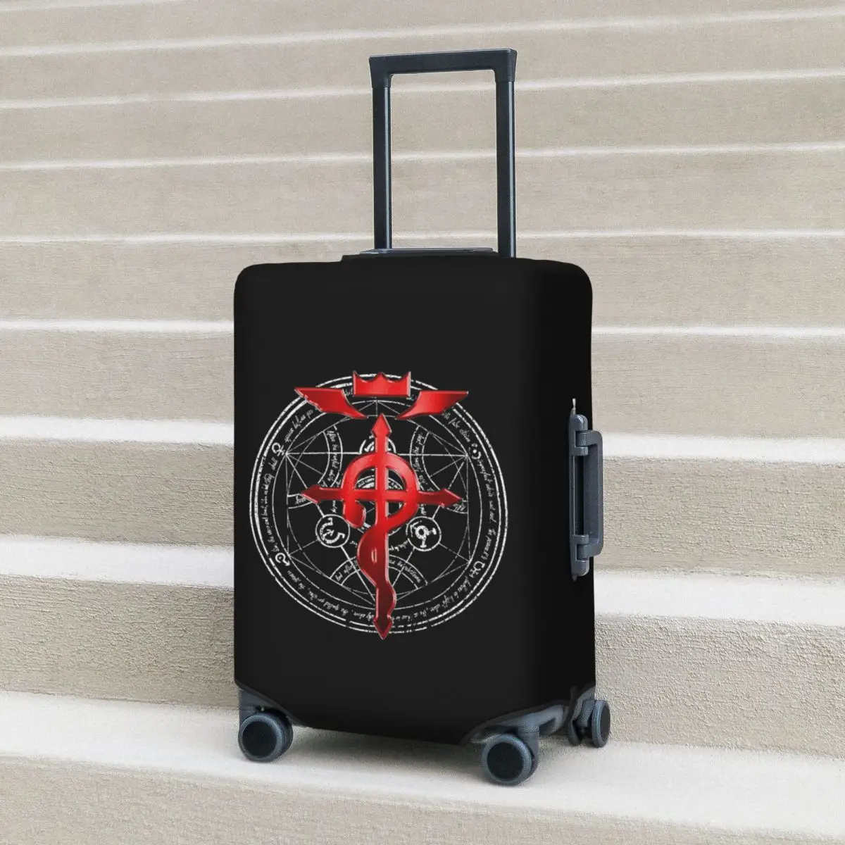 

Fullmetal Alchemist Transmutation Symbol Suitcase Cover Protection Elastic Travel Luggage Protector Covers for 18-32 Inch