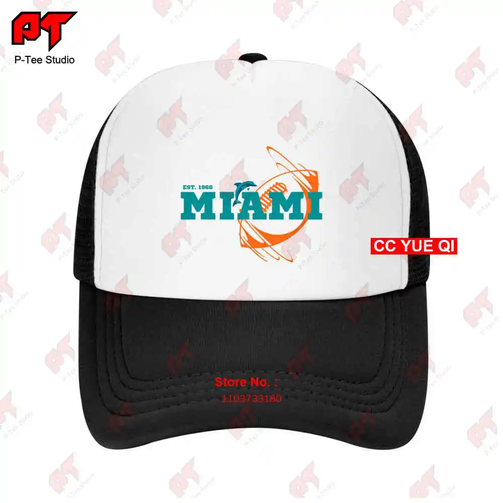 Miami Est 1966 Sports Team Novelty Athletic Dolphin Baseball Caps Truck Cap EZ8L