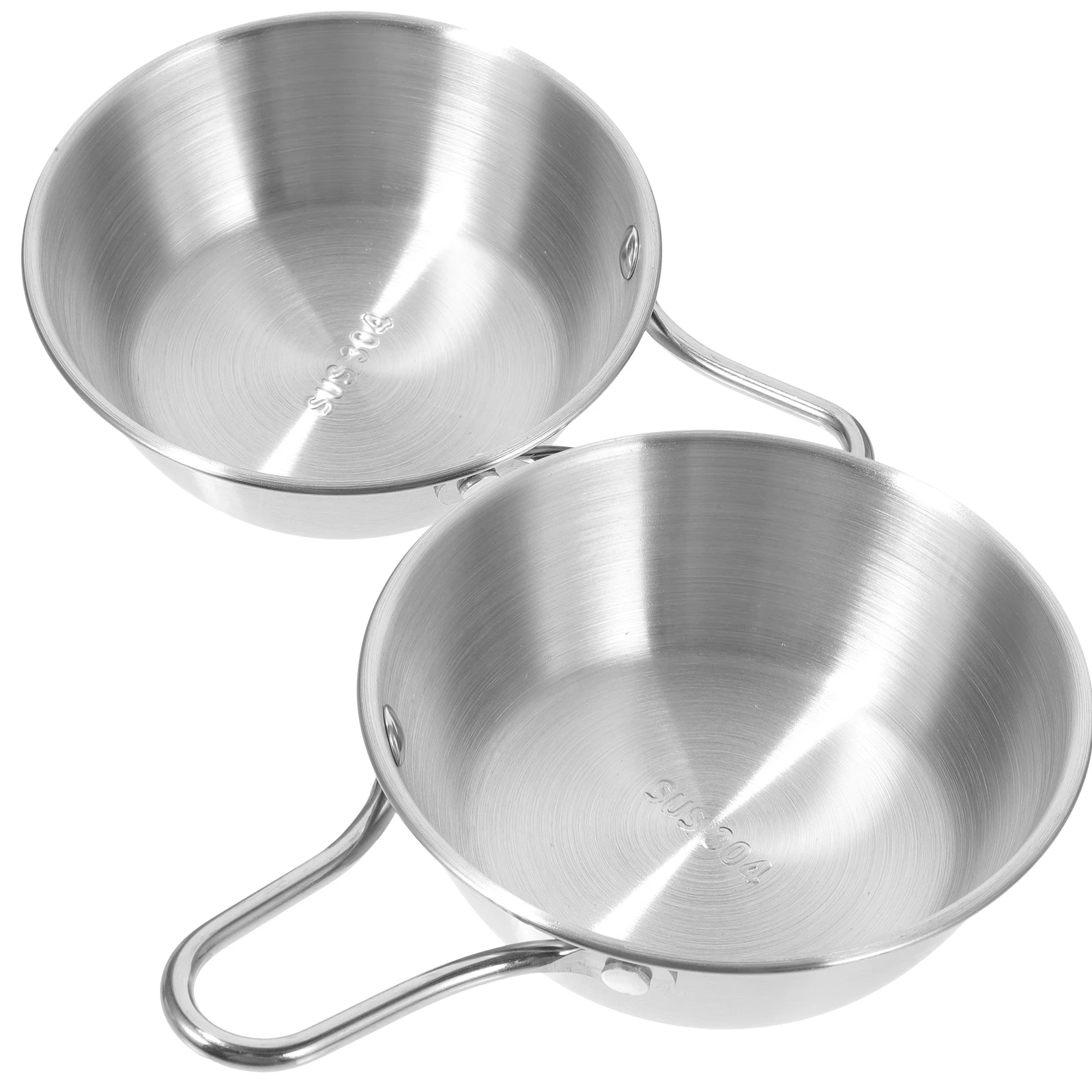 

2pcs Stainless Steel Picnic Bowls Camping Accessories 304 Rice Soup Durable Lightweight Outdoor Korean Water