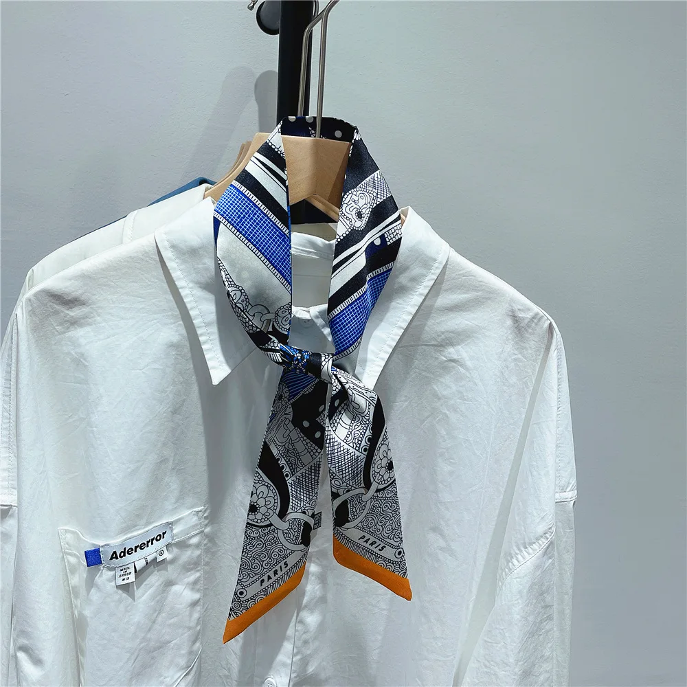 Fashion New Women\'s Twill Decorative Ribbon Small Scarf Binding Bag Handle Ribbon Hair Band Small Scarf Headband Scarf for Women