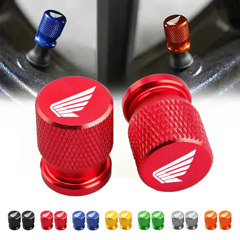 2PCS Motorcycle Aluminum Alloy Tire Wheel Parts Valve Stem Caps Cover For HONDA Hornet NT1100 CBR CB Shadow PCX VFR XADV Forza