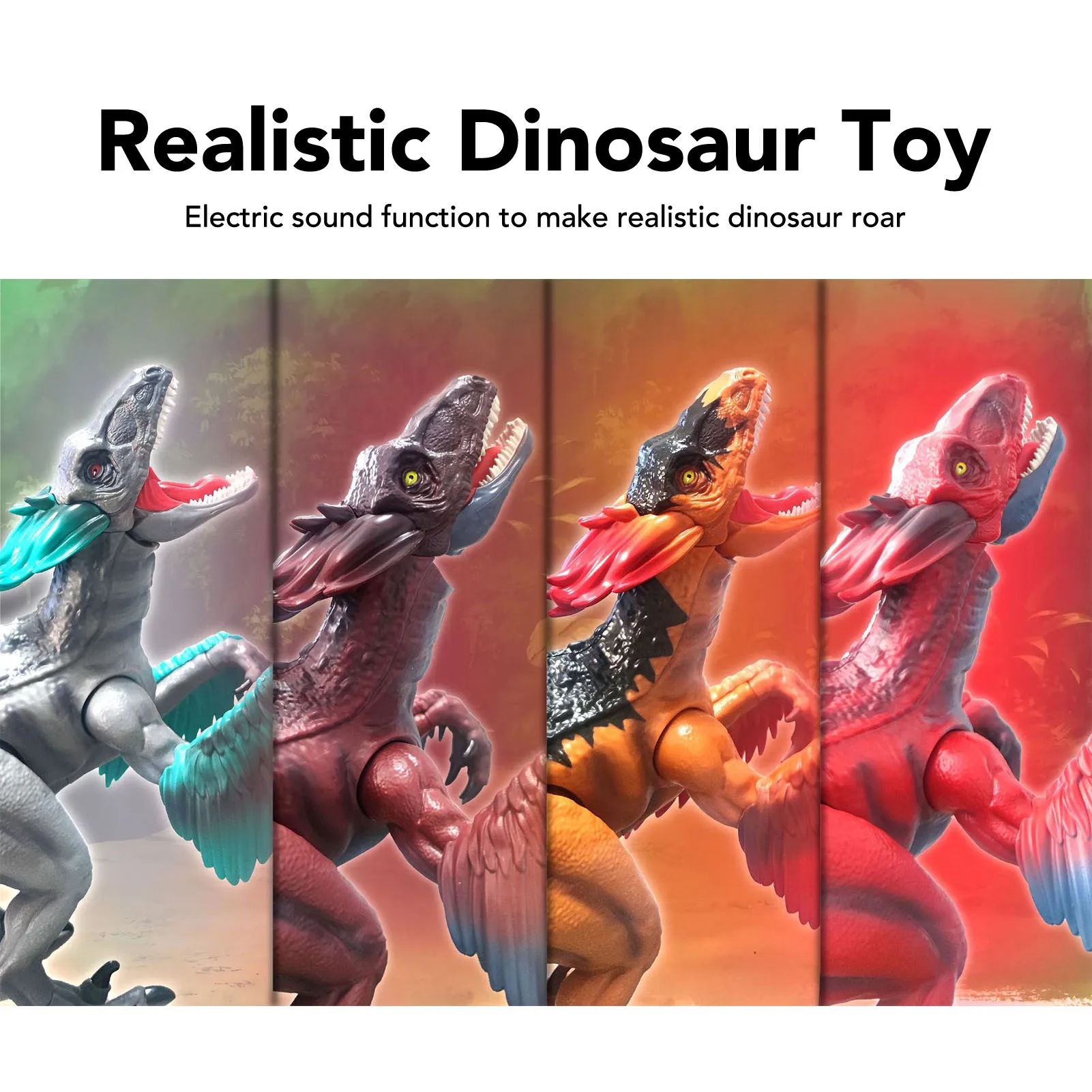 ZK20 Realistico Dinosauro Giocattolo Ruggine Effetto Educativo Plastica Pyroraptor Action Figure per Ragazzi Bambini Tipo 4