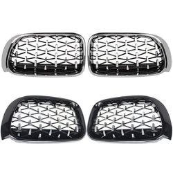 Front Kidney Grille Diamond Grill Black/Chrome For BMW X3 F25 Facelift/X4 F26 2014 2015 2016 2017 Car Styling Accessories