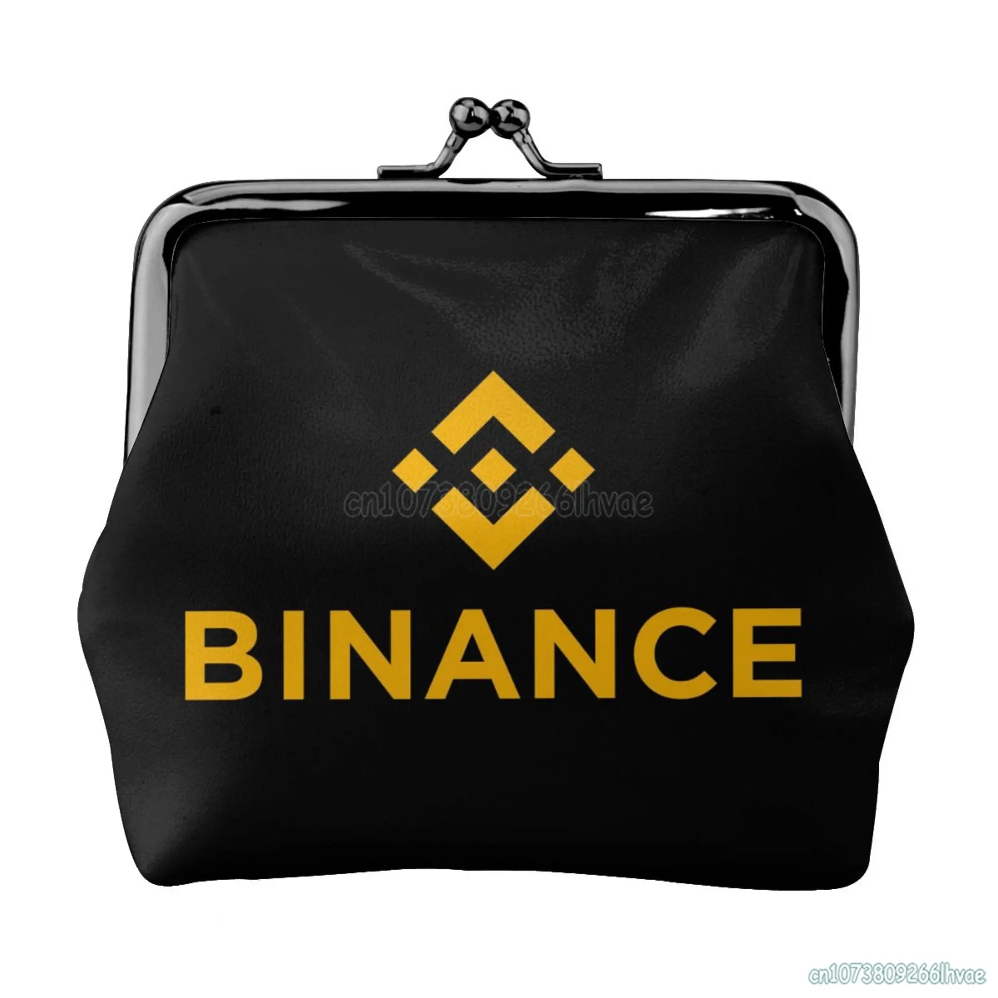 Binance Couro Coin Purse pequena bolsa de mudança feminina com Kiss-Lock Fecho Fecho Fivela Carteira para Presente Menina