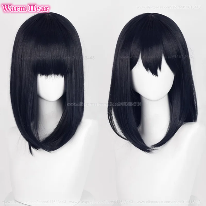 Shimizu Kiyoko Synthetic Wig Anime Long 46cm Blue Black Wig Cosplay Anime Wig Heat Resistant Hair Party Woman Wigs + A Wig Cap