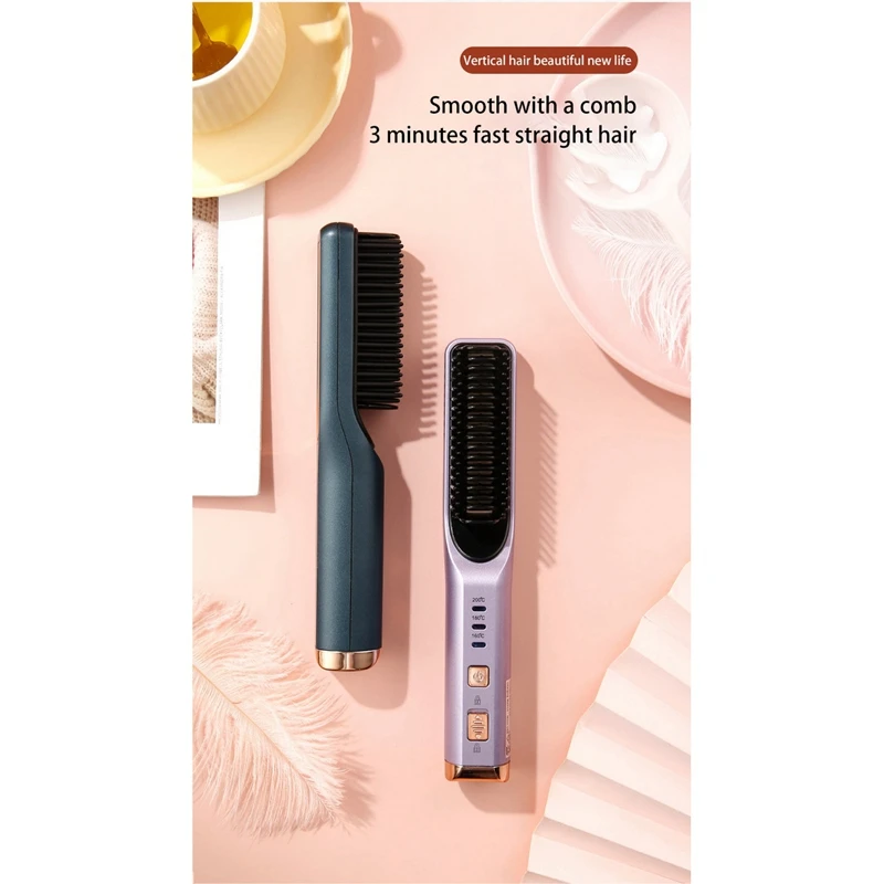 Sanq หวีผมตรงอเนกประสงค์แบบพกพา2 In1แปรงหวีผมตรงมีช่องเสียบ USB