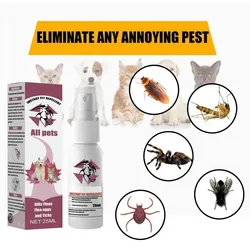 25ML Fleas Deterrent Spray Quick Effect Dog Gnat Spray No Residue Pet Body Fleas Soother Spray Fleas Pet Spray Pet Accessories