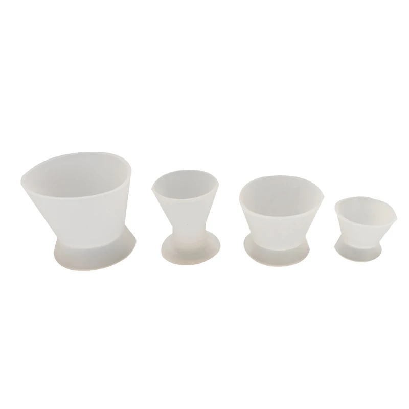 4pcs/set Orthodontics Dental Silicone Mixing Cup Self-solidifying Cup Rubber Mixing Bowl