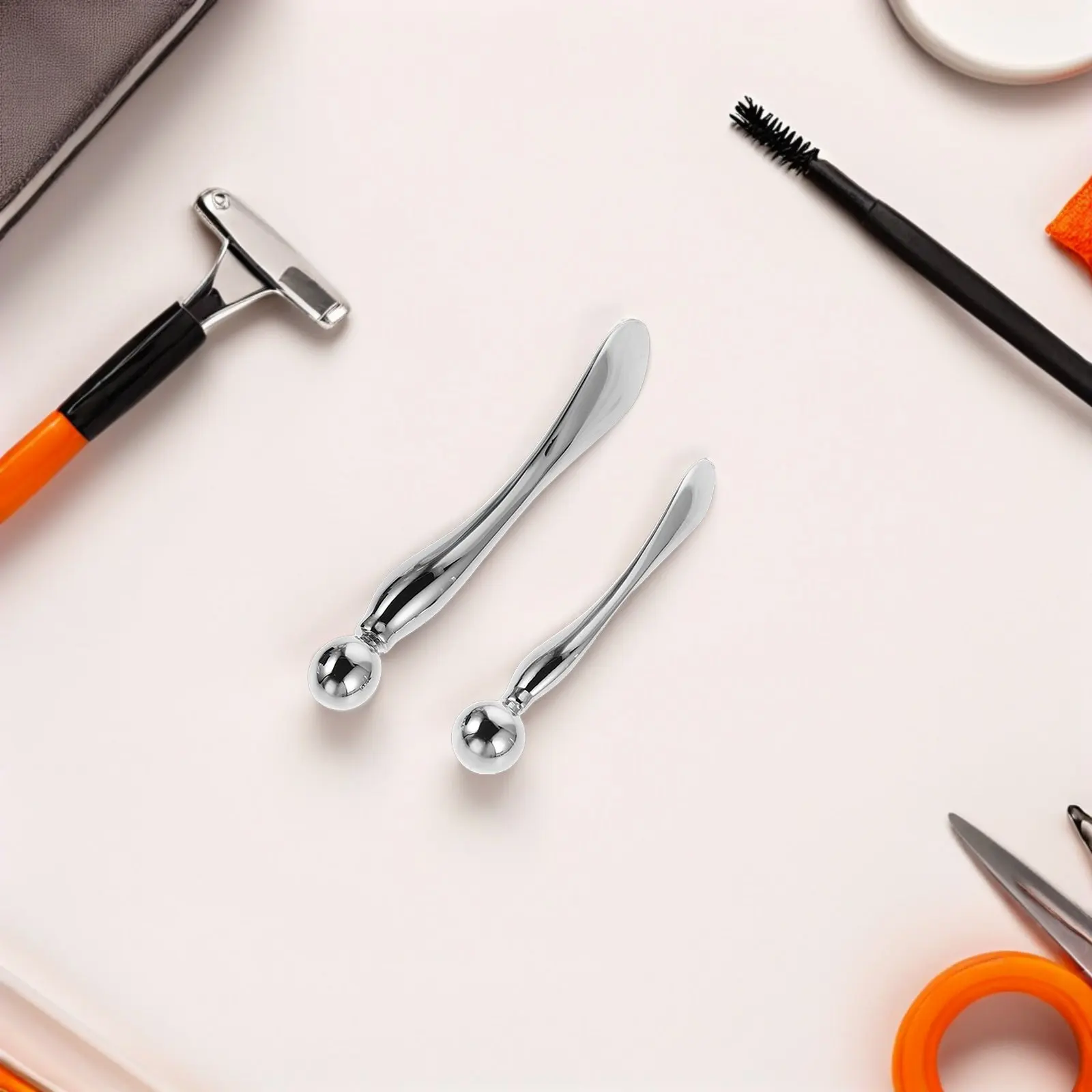 2Pcs Metal Eye Cream Massage Stick Under Eye Roller Facial Massager Beauty Tool Face Cream Spoon Applicator Travel Skincare view 4