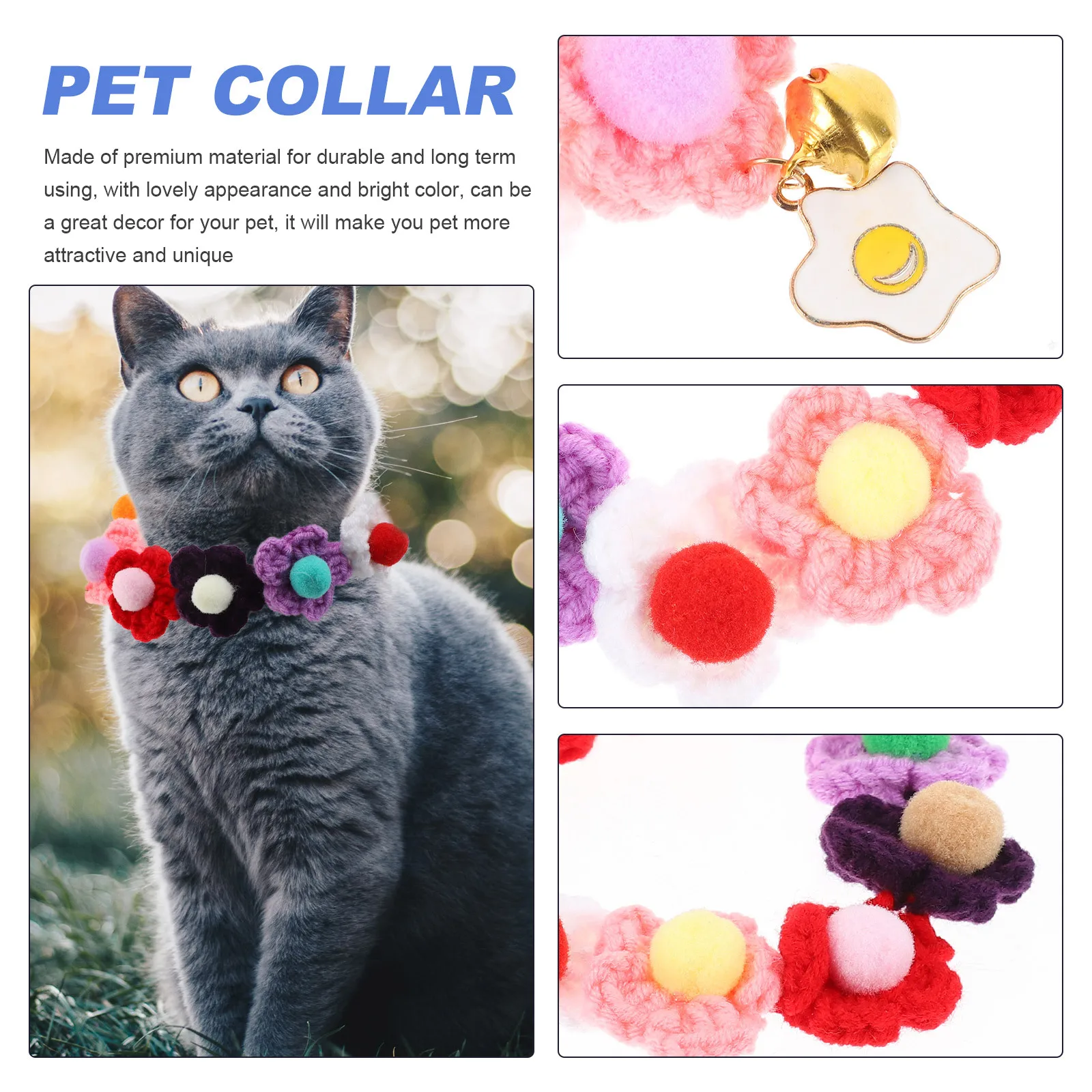 

1Pcs Pet Knitted Collar Warm Soft Christmas Scarf Neck Decoration for Cats Dogs Weekend Party Pet Collar Cat Collars