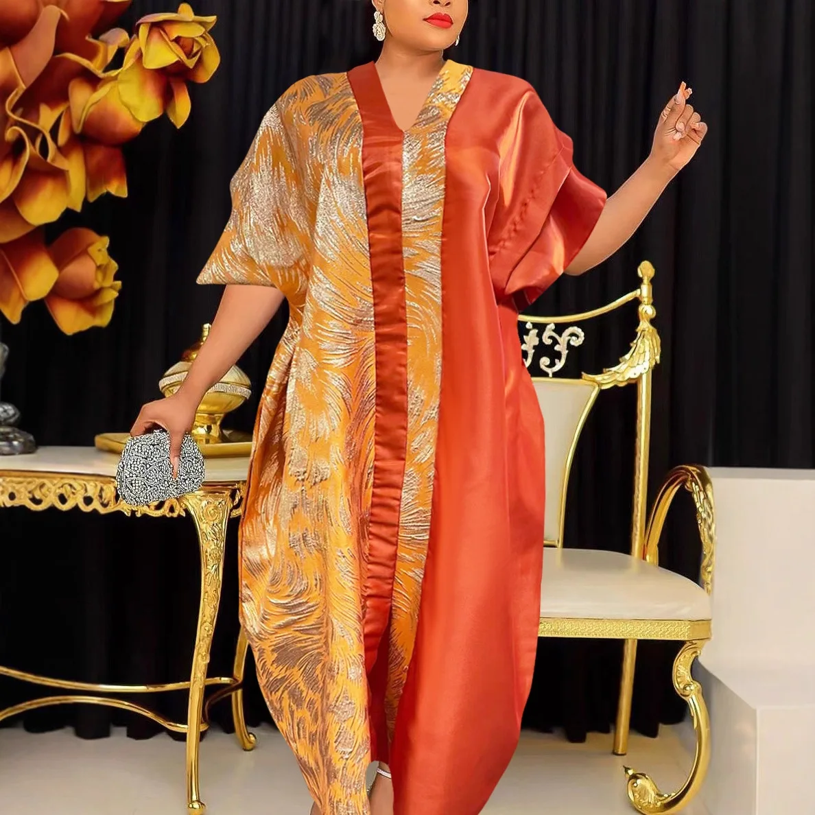 فساتين أفريقية للنساء مقاس كبير ملابس أفريقيا Dashiki أنقرة ملابس قفطان مسلم حفل زفاف فساتين طويلة ماكسي #1