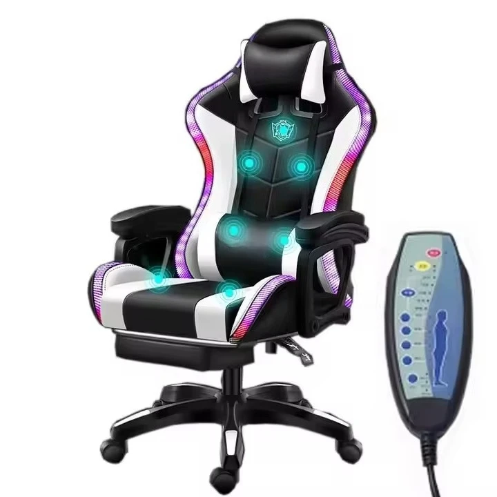 Envío rápido Silla Gamer Silla de juegos de ordenador barata Silla de juegos de carreras ajustable con RGB y masaje