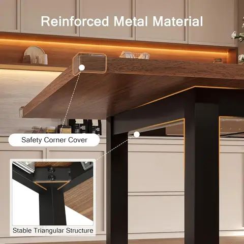 Modernt 63-tums utdragbart matbord för 4-6 personer, lämpligt för kök, matsal, kontor och vardagsrum 8 best sales expanderbart bord - №5