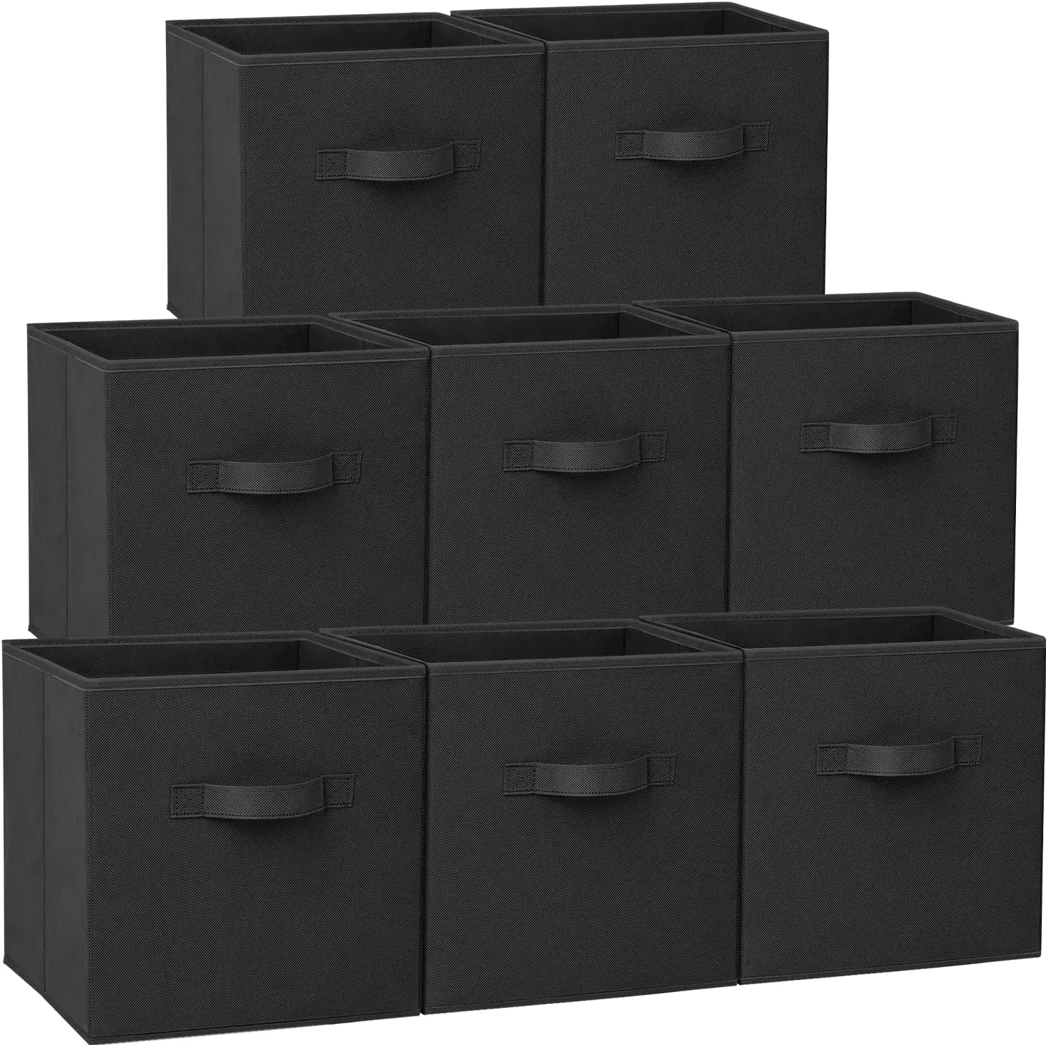 

Storage Cubes, 13x13 Large Cube Storage Bins (Set of 8), Fabric Collapsible Clothes Storage Bins with Dual Handles,