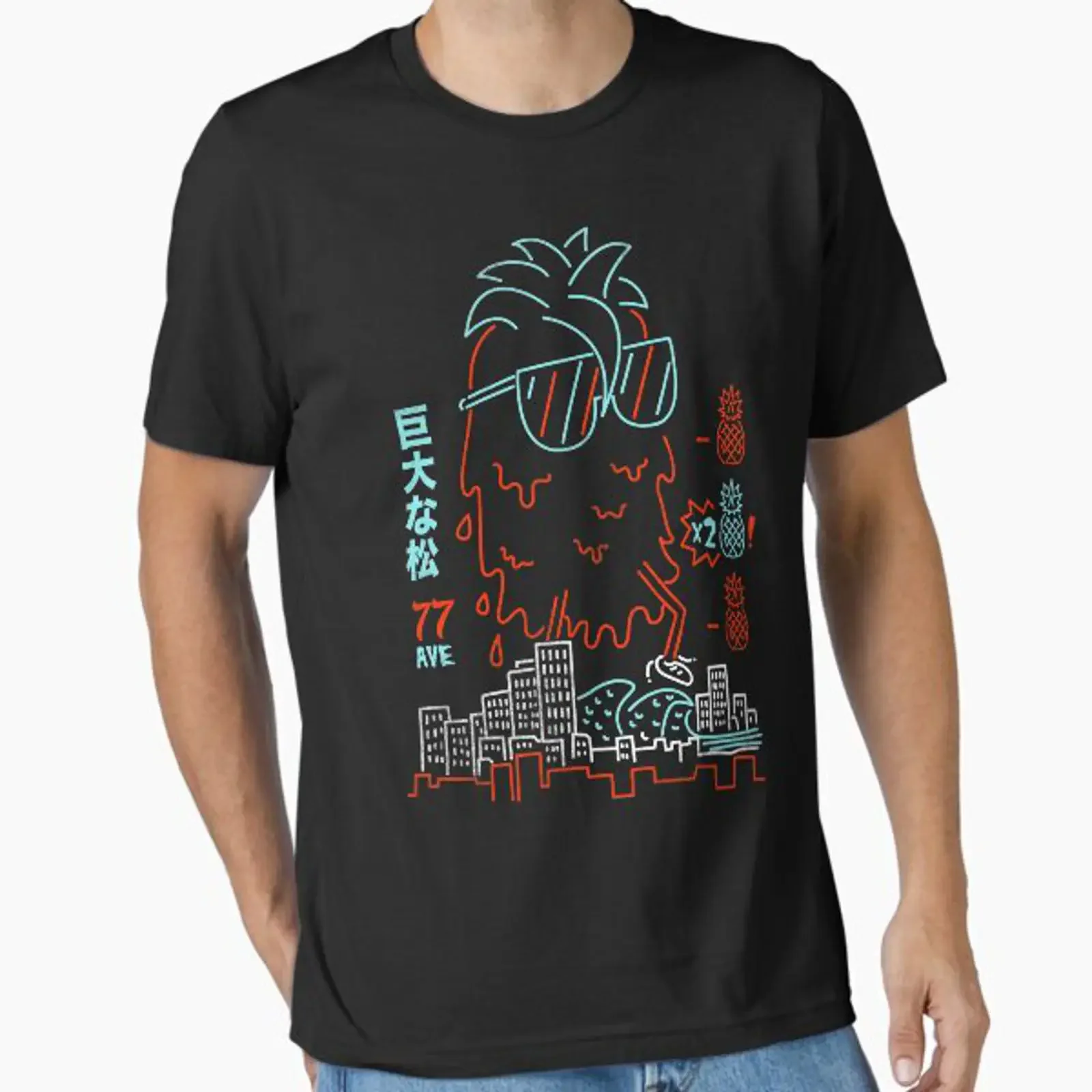 Invasion Pineapple Essential T Shirt vintage Washed streetwear Casual homme Stylish Comfortable Unisex Slightly fashion