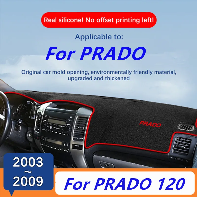 Tapete para painel de carro, sombra solar para toyota land cruiser prado 120 j120 2003 ~ 2009, acessórios de cobertura de mesa para instrumentos