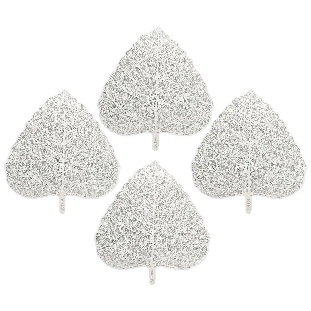Leaf-Shaped Stainless Steel Tea Strainer Set (4 pcs) – Fine Mesh, Exquisite Craftsmanship for Teapot & Cup