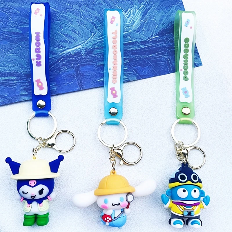 Cartoon Sanrio Doll Keychain Cute KT Cat Couple Bag Car Keychain Pendant Doll Machine