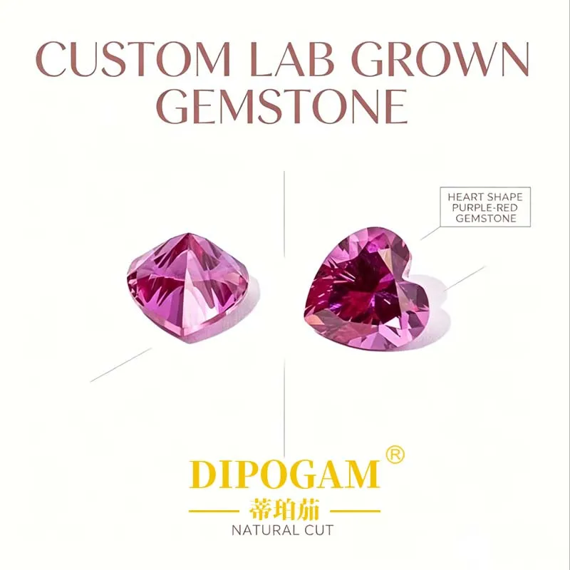 Wholesale Purple Heart Cut Lab Grown Diamond Loose Stone Cultivated Colorful Gemstone For Jewelry Accessories Factory Direct Sup