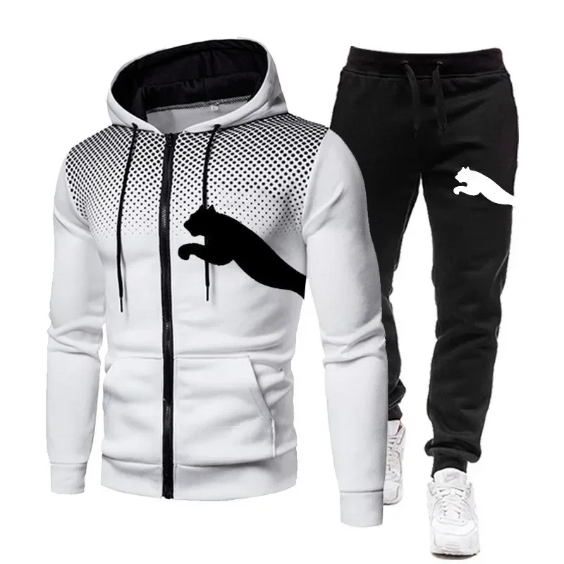 2026 Men's Autumn and Winter Hooded Sweatshirt Set, Hooded Sweatshirt + Pants Set, Sports Running Leisure Wear
