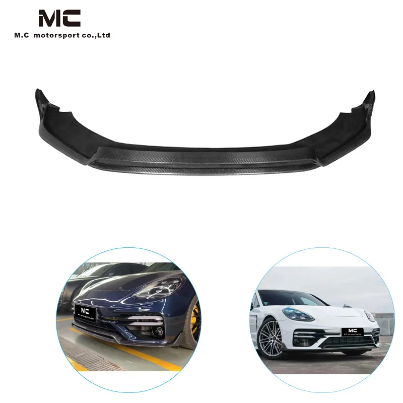 For Porsche Panamera 971 Carbon Fiber Front Bumper Lip Real Carbon Front Spoiler