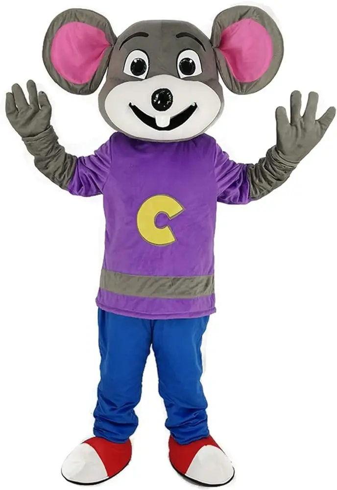 Christmas New Adult Foam Chuck E. Cheese Mouse Party Mascot Costume Christmas Fancy Dress Halloween Girl Mascot Costume