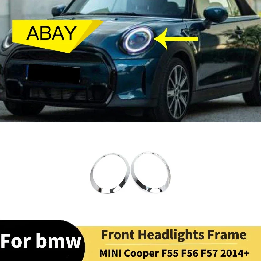 

Корпус автомобильных фар для MINI Cooper F55 F56 F57 2014+, левая и правая передняя фара, аксессуары, рамка для фар, отделка бровей, обвесы