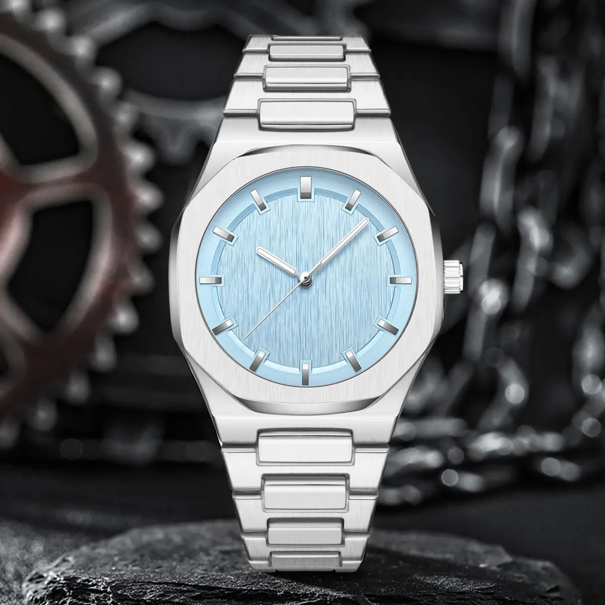 Wholesale Men Fashion Watch Stainless Streel Urtra Thin Business Wristwatch Quartz Waterproof Reloj Hombre Gift Clock