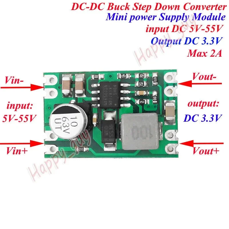 Mini DC-DC Step Down Voltage Converter DC 5V-55V 36V 48V To 3.3V 5V 6V 9V 12V 24V Buck Volt Regulator Power Supply PCB Module