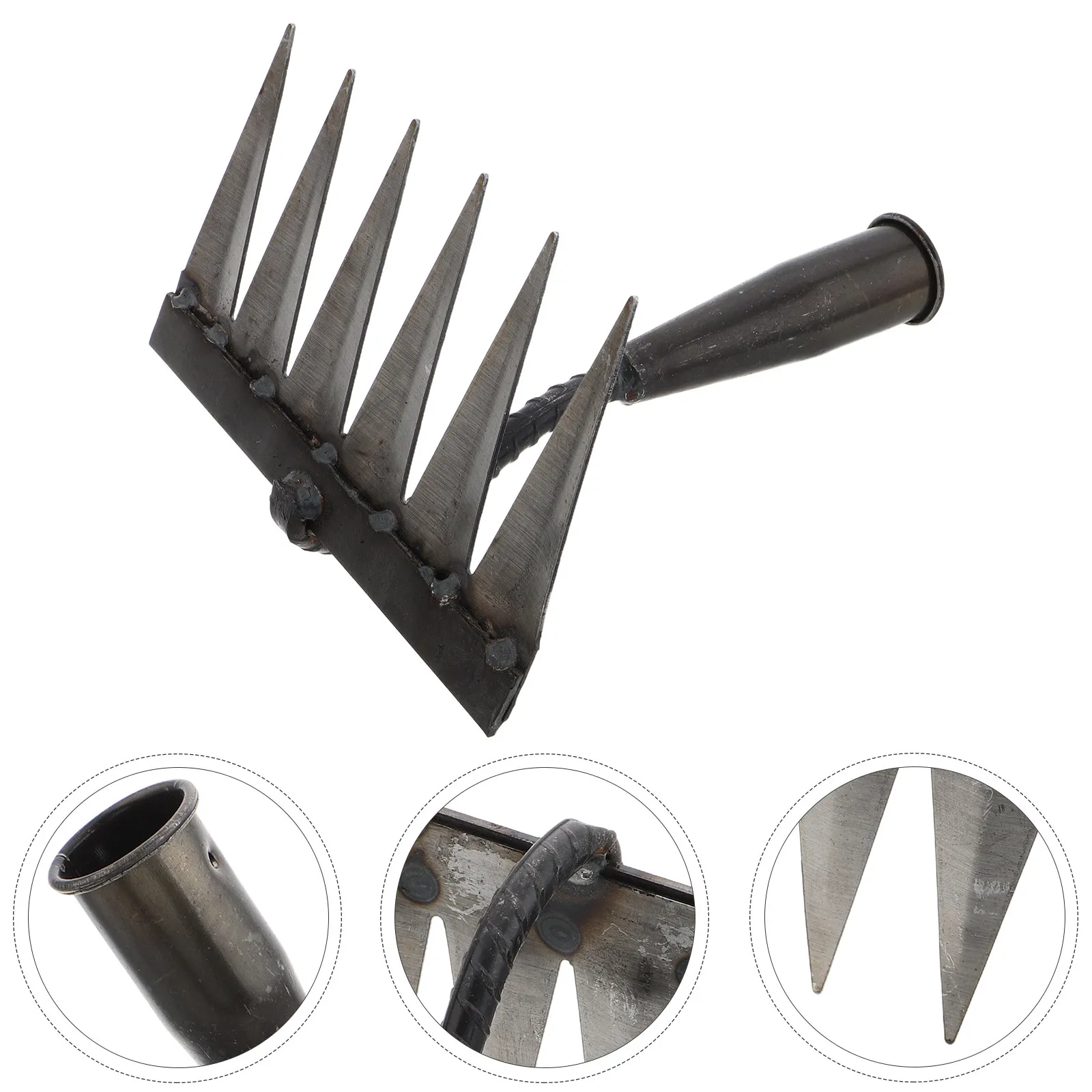 

Прочные 6-зубчатые грабли для выравнивания почвы, сверхмощный ручной инструмент для фермы и сада, для рыхления земли и прополки, конструкция из углеродистой стали