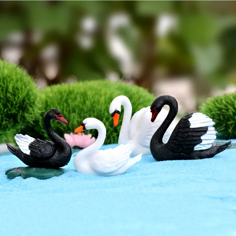 Goose Swan Modern Fountain Decoration Toys Micro Fairy Garden Miniatures Dollhouse Aquarium Ornament Figures Accessories