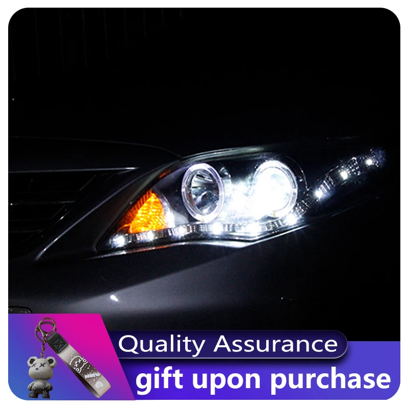

2 шт. автомобильные лампы для Toyota Corolla 2011-2013, передний фонарь DRL, фара, обновление указателя поворота, светодиодные линзы для фар, автоаксессуары