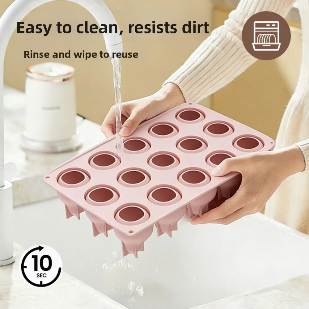 15 Cavity 3D Pear Silicone Mold Heat-Resistant Nonstick Baking Mousse Cake Mould DIY Reusable French Dessert Molds Soap Ice Cube