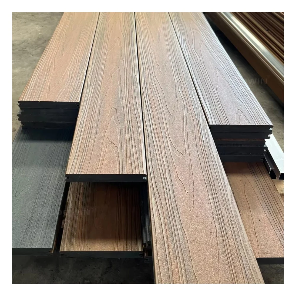 Dark Teak Co-Extrusion Interlocking Composite Decking Board Anti-Slip Weatherproof Outdoor Flooring for Park Garden