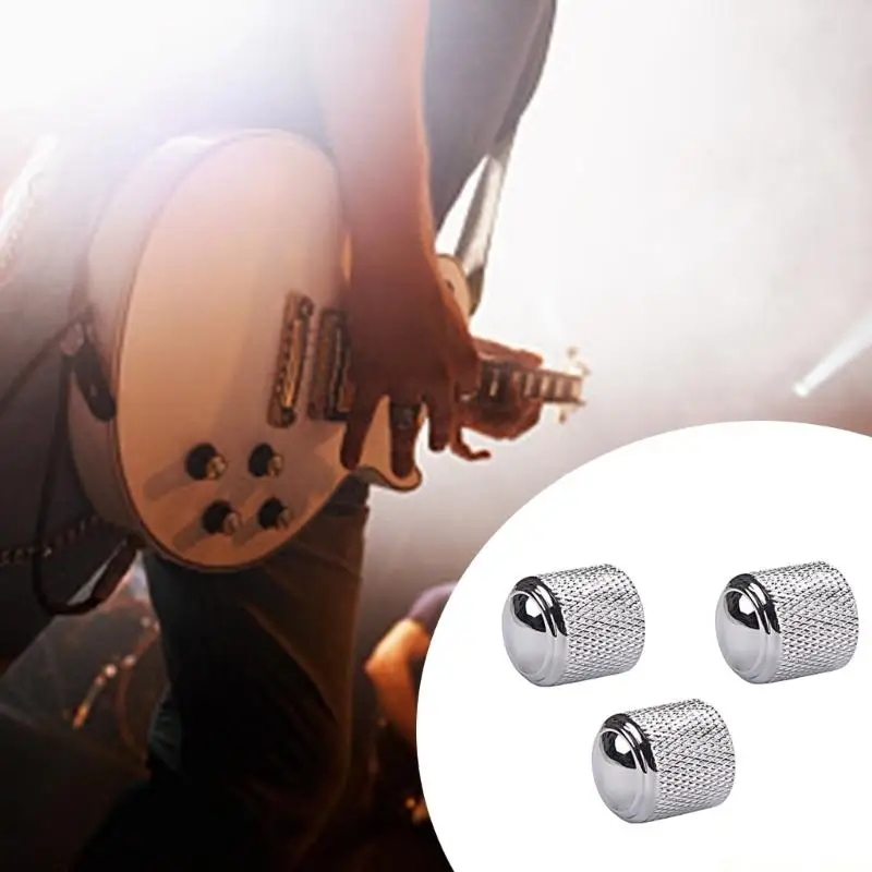 31BE Chromes Plated Guitar Volumes Tone Knobs Metal Construction Upgraded Knobs Universal Electric Guitar Accessories