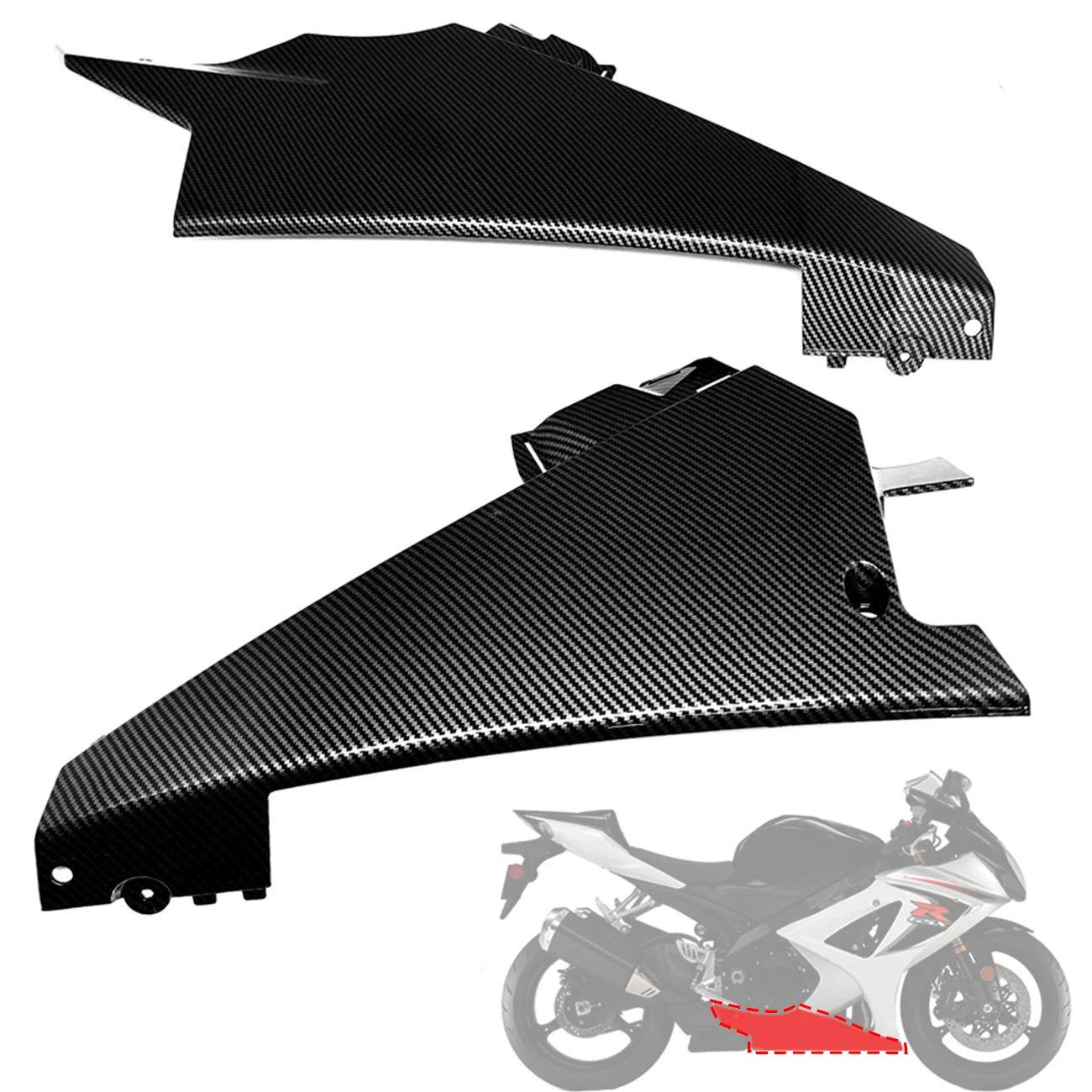 

Carbon Fiber Pattern Belly Pan Bellypan Fender Cover Panel Fairing Cowl for suzuki gsxr1000 gsx-r1000 gsxr 1000 k7 2007 - 2008