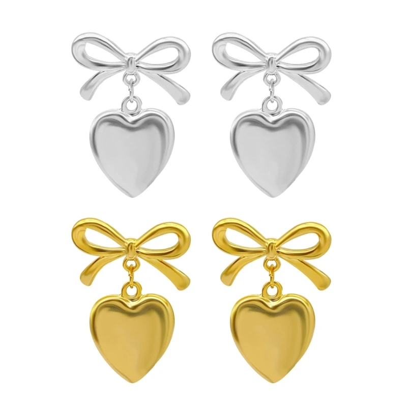 Heart Drop Earrings CCB Material Suitable for Students and Office Professional