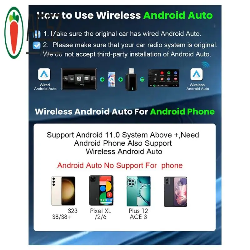 

AC52-Carplay Android Auto Car Play Wired To Wireless For Carplay USB Dongle Car Systems Adapter Wireless Smart TV Box