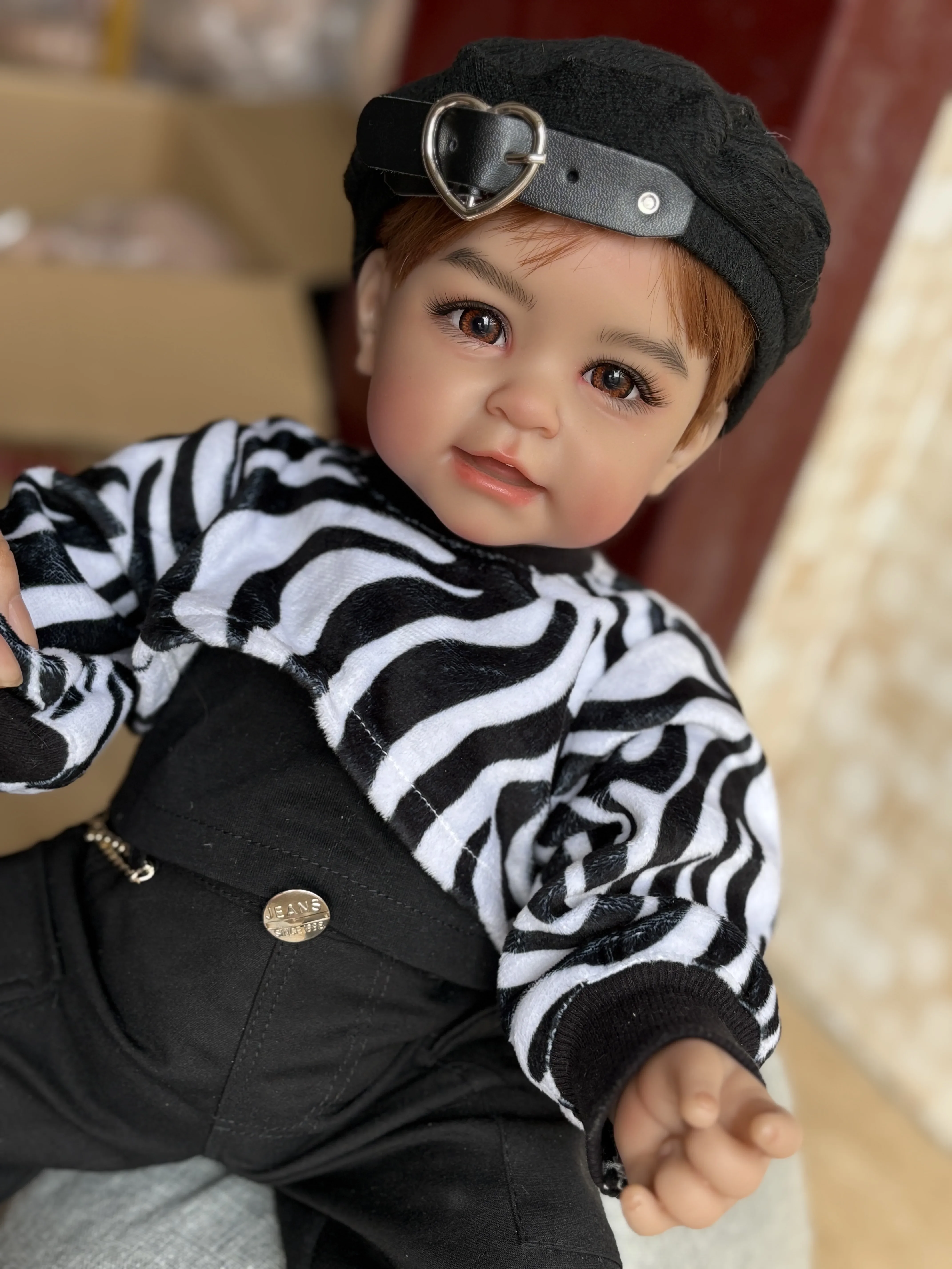 Dls personalizado fornecimento limitado 50cm bebê reborn adora com cabelo enraizado à mão já acabado boneca presente de natal