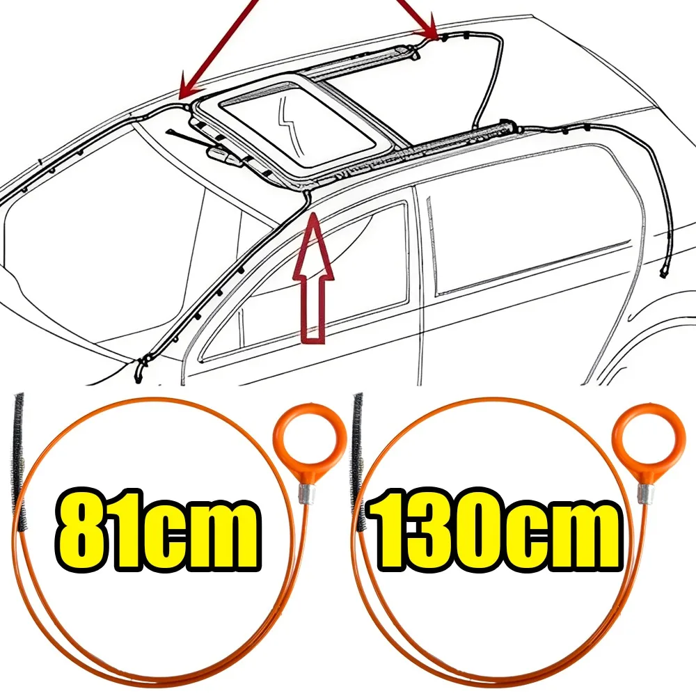 Brosse de nettoyage de trou de vidange de toit ouvrant de voiture, outil de nettoyage de Tube Long Flexible, tuyau de dragage de lucarne automatique, outils de débouchage de sortie d'eau