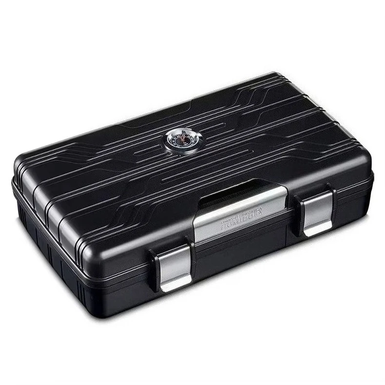 

Cigar Case Box with Double Buckle 10pcs Capacity Luxury Travel Case Portable Smoking Tool Cigar Accessories Cigar Humidor