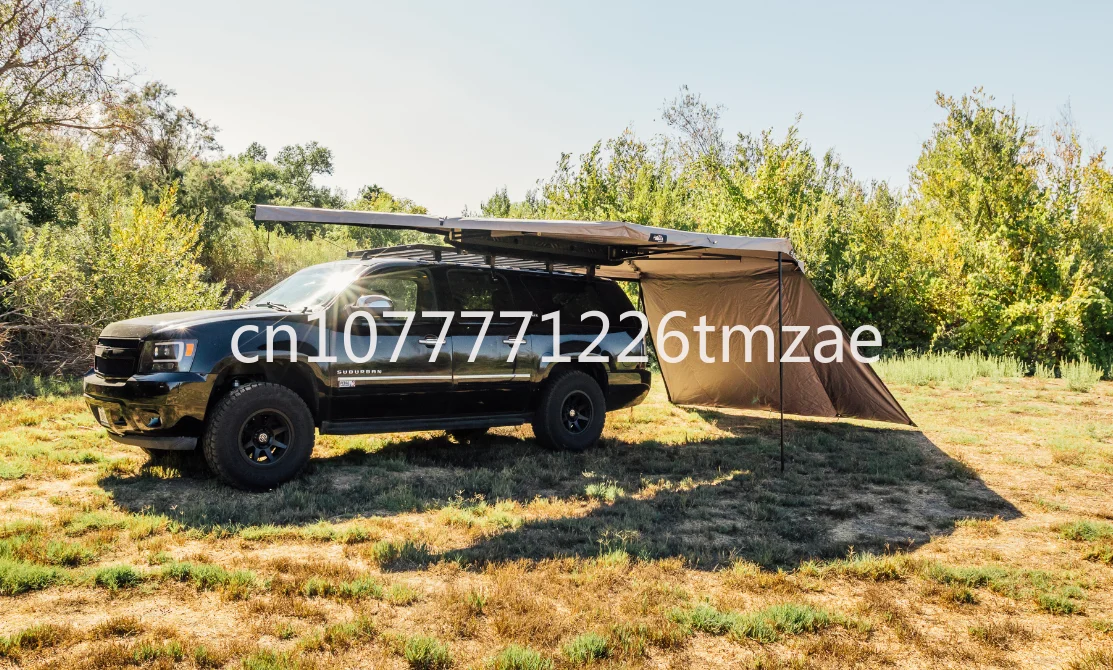 270 Degree Sunshade with Side Wall 270 Sunshade with LED Car Light, Camping 4x4 Car Truck Right/Left Side