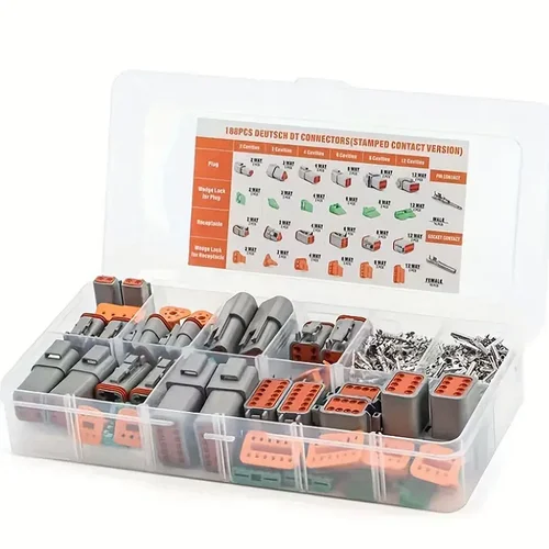 Surtido de conectores eléctricos automotrices, conectores automotrices impermeables, tamaño 16, 188/250 piezas, serie Deutsch DT